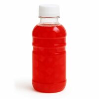 Boisson à la fraise avec morceaux de gélatine de noix de coco